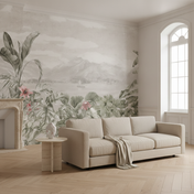 Suluboya Boho Tropikal Manzara Duvar Resmi shown in a styled room setting