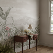 Suluboya Boho Tropikal Manzara Duvar Resmi shown in a styled room setting